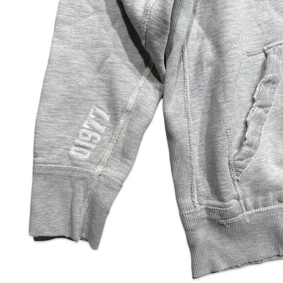 American Eagle Y2K Gray Thermal Heavyweight Logo Hoodie - Picture 4 of 5